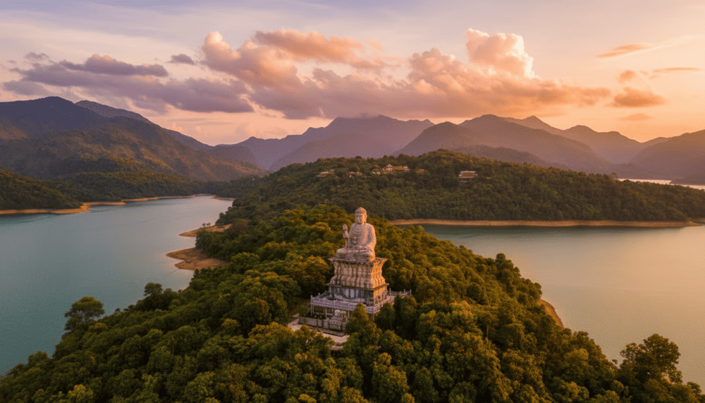 Truoi Lake and the Zen monastery is a highlight for those seeking both outdoor adventure and inner peace within Bach Ma National Park